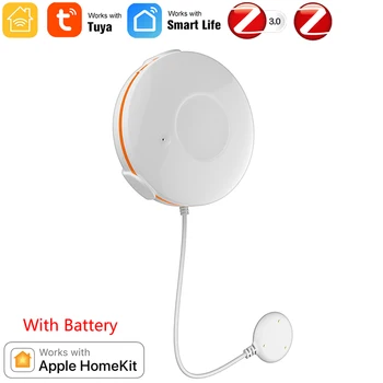 Датчик воды HomeKit Беспроводной детектор утечки Zigbee 3.0 для сигнализации и автоматизации Умного дома Работает с Apple HomeKit 0