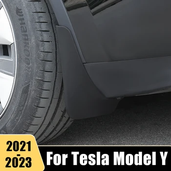 Для Tesla Модель Y 2021 2022 2023 ABS Автомобильный Передний Задний Комплект Брызговиков Брызговики Брызговики Брызговики Защитная Крышка Аксессуары