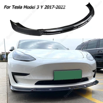 Для автомобиля Tesla Model 3 Y Maxton Дефлектор Переднего Бампера Для Губ Средства Ухода За Губами Обвес Спойлер Сплиттер Диффузор Протектор Гвардии 2017-2022