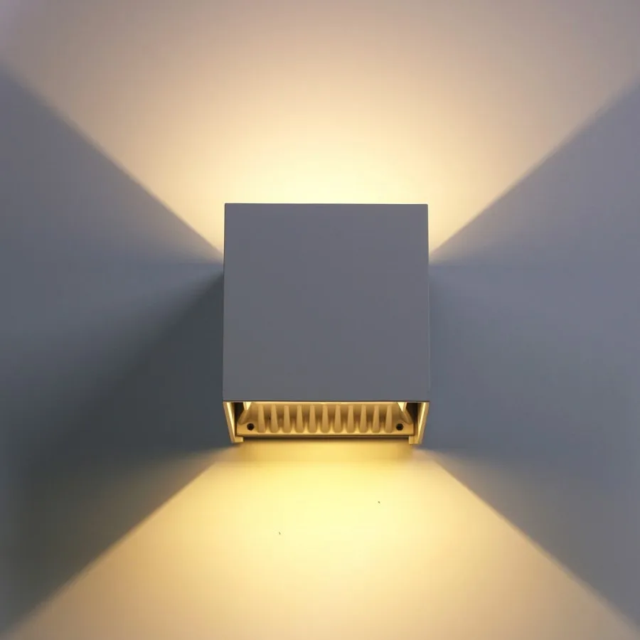 12W20W Dimmable COB Modern Brief Cube Регулируемая Настенная светодиодная лампа для поверхностного монтажа Наружный Водонепроницаемый Настенный светильник Садовое бра 0