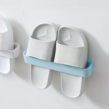 Подставка для обуви Настенный Органайзер для тапочек для ванной Комнаты Экономия места Для хранения Аксессуаров для ванной Комнаты Стойка для обуви Органайзер для шкафа для хранения 2