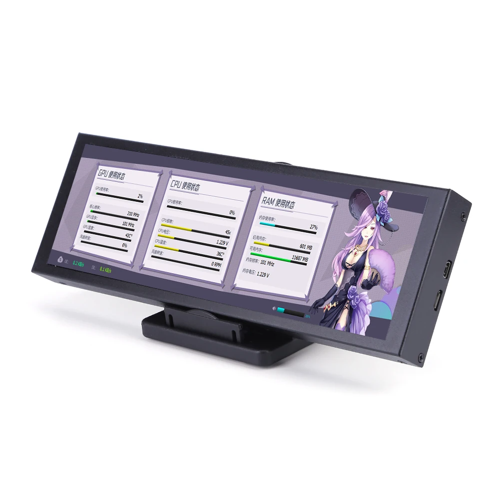 7,9-дюймовый экран дисплея CPU GPU SSD с длинной полосой, дополнительный экран для ПК, IPS, полный обзор, HDMI-совместимый для бытовой техники
