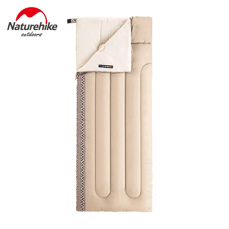 Naturehike L150 Удобный хлопчатобумажный спальный мешок для взрослых, теплый спальный мешок в стиле конверта, изысканный вкладыш для спального мешка из блоков грязи