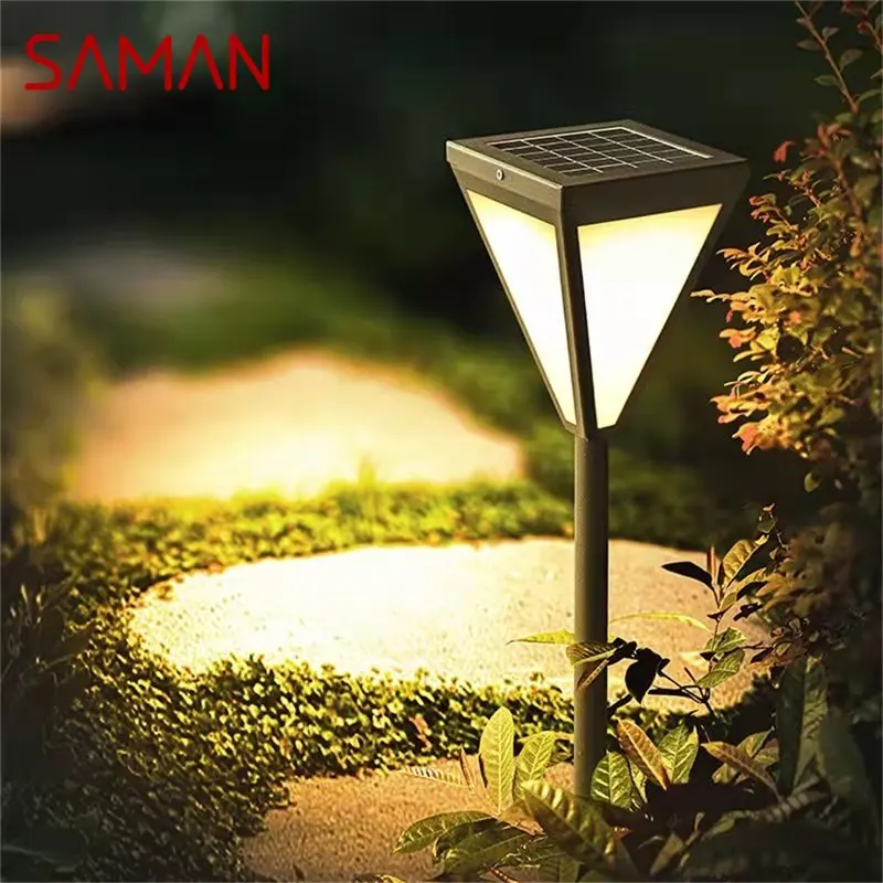 SAMAN Современный креативный светильник для газона на открытом воздухе, классический водонепроницаемый дом для виллы, дорожка, украшение сада