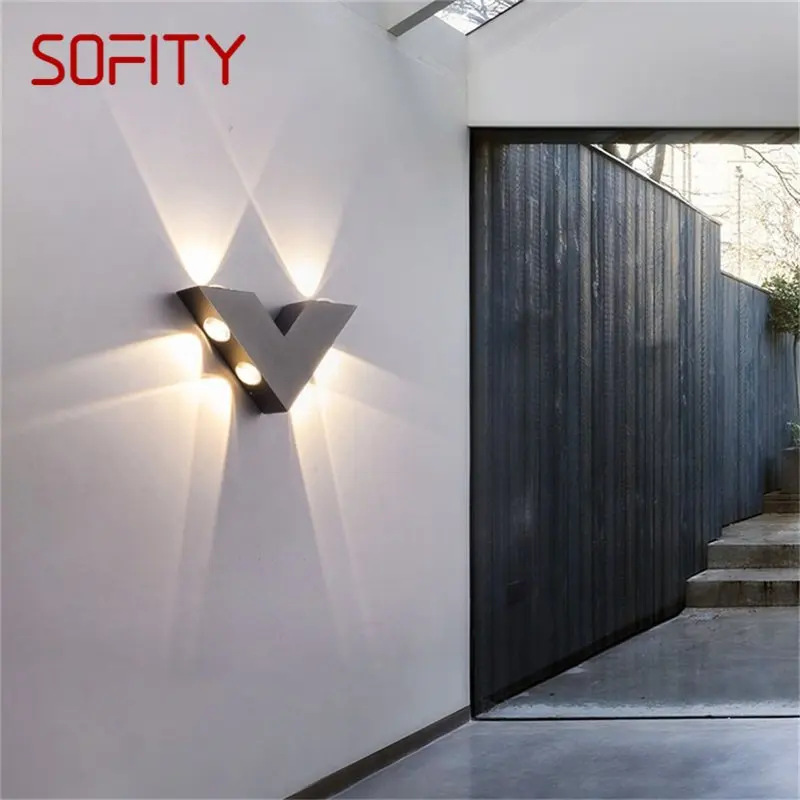 SOFITY Настенное бра V-образной формы, уличный Креативный светильник, Водонепроницаемый Внутренний Дворик, Современный светодиодный светильник для дома 0