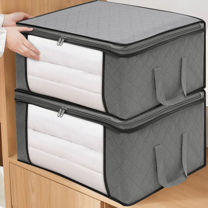 Визуальная сумка для хранения одеяла, вместительный шкаф, органайзер для одеяла, одежды с ручкой, пылезащитный складной ящик для хранения, домашнее хранилище