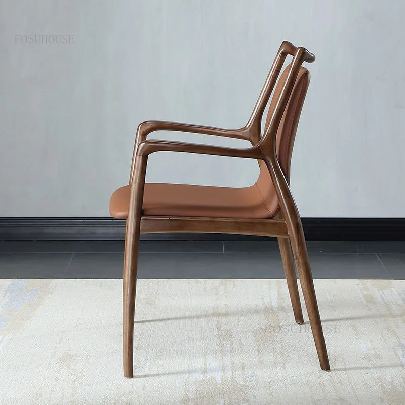 Креативные обеденные стулья в стиле американского Кантри, ретро мебель для столовой, Минималистичный стул из цельного дерева, Мягкое Губчатое кресло для отдыха