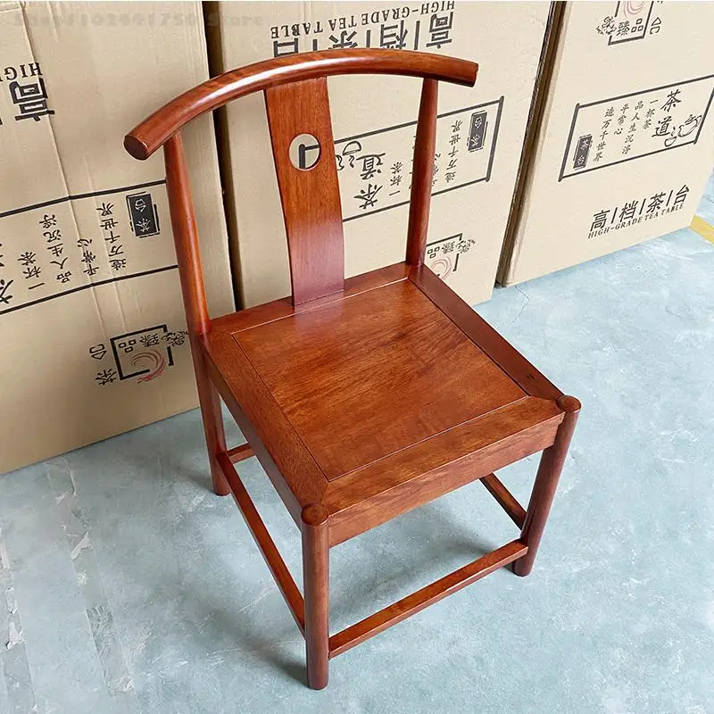 Новый стул в китайском стиле в виде полумесяца, Стул из массива дерева, Обеденный стул со спинкой, стул для домашнего отдыха, чайный стул, Круглый стул, угловой стул