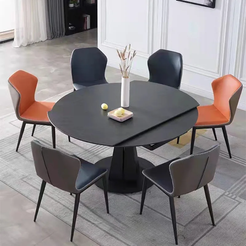 Обеденный стол Rock plate, круглый стол, комбинация обеденного стола и стула, складной обеденный стол, растягивающийся