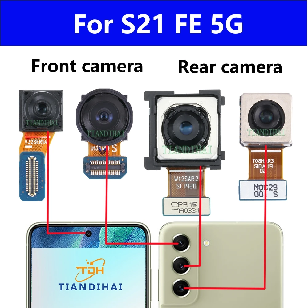 Оригинальная Передняя Задняя Камера Для Samsung Galaxy S21 FE 5G G990B G990U S21fe Задняя Задняя Фронтальная Основная Камера Модуль Гибкий Кабель