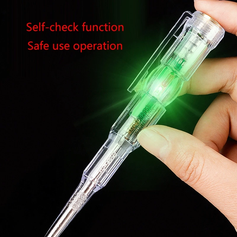 Портативная тестирующая отвертка с двухцветным светодиодным индикатором, электрическая тестирующая ручка, тестер под напряжением/нулевой провод, тестирование непрерывности E7CB