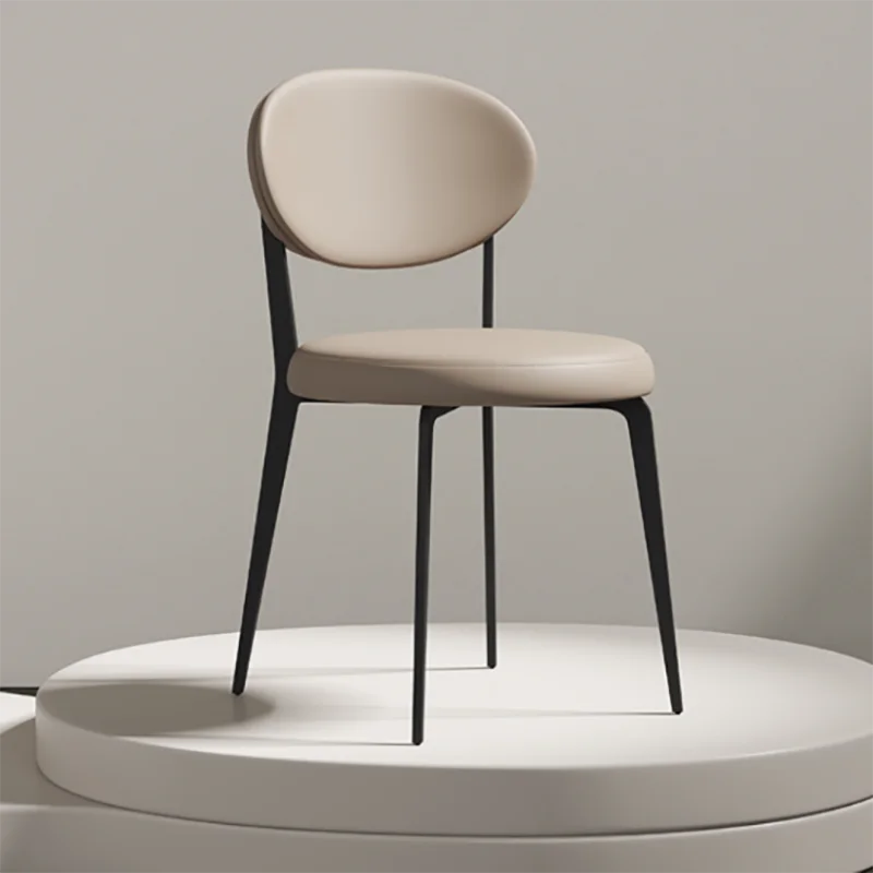 Роскошное кресло для отдыха со спинкой из итальянской кожи, стулья Nordic для гостиной, отдыха и работы, мебель для дома из одинарной стали Sillas De Comedor 0