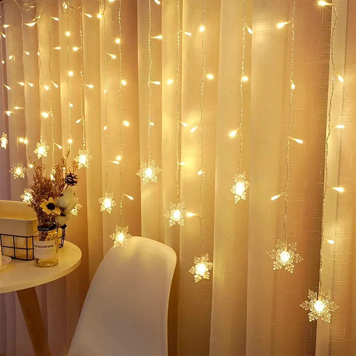 Светодиодный светильник для штор Navidad, сказочные огни, Рождественские огни, светодиодные фонари в виде сосулек, украшение для вечеринки в спальне, сада, семейной свадьбы.